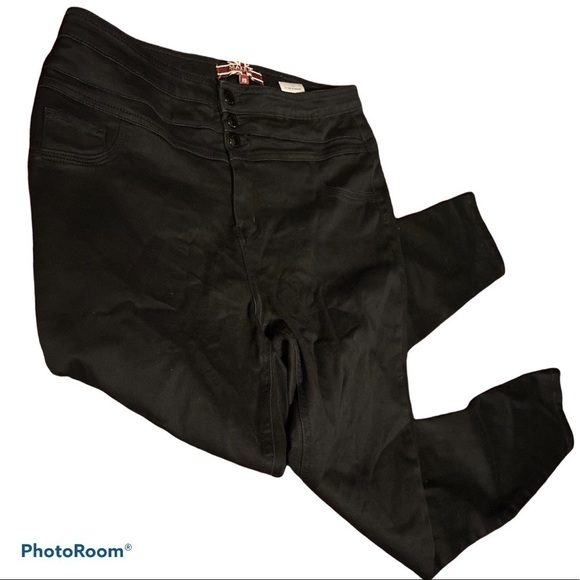 Original denim black high  waisted stretchy skinny jeans Sz 15 - Picture 1 of 14